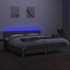 Maison Exclusive - Основание кровати с ламелями и матрас и LED Мокко 200x200см Ткань
