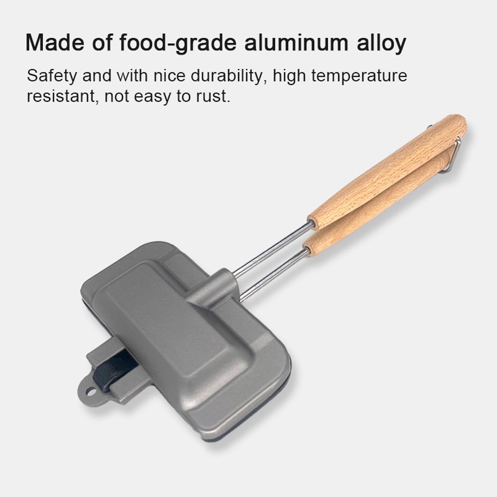 Sandwich Doublesided Pan Camping Baking Sandwich Maker Nonstick Aluminum Flip Grill Pan With