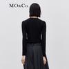 MO&Co. MC Embroidered Line Cut Cropped Long Sleeve T-Shirt