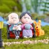 3Pcs/Set Grandparents Couple Chair Figurines DIY Miniature Scenery Ornaments