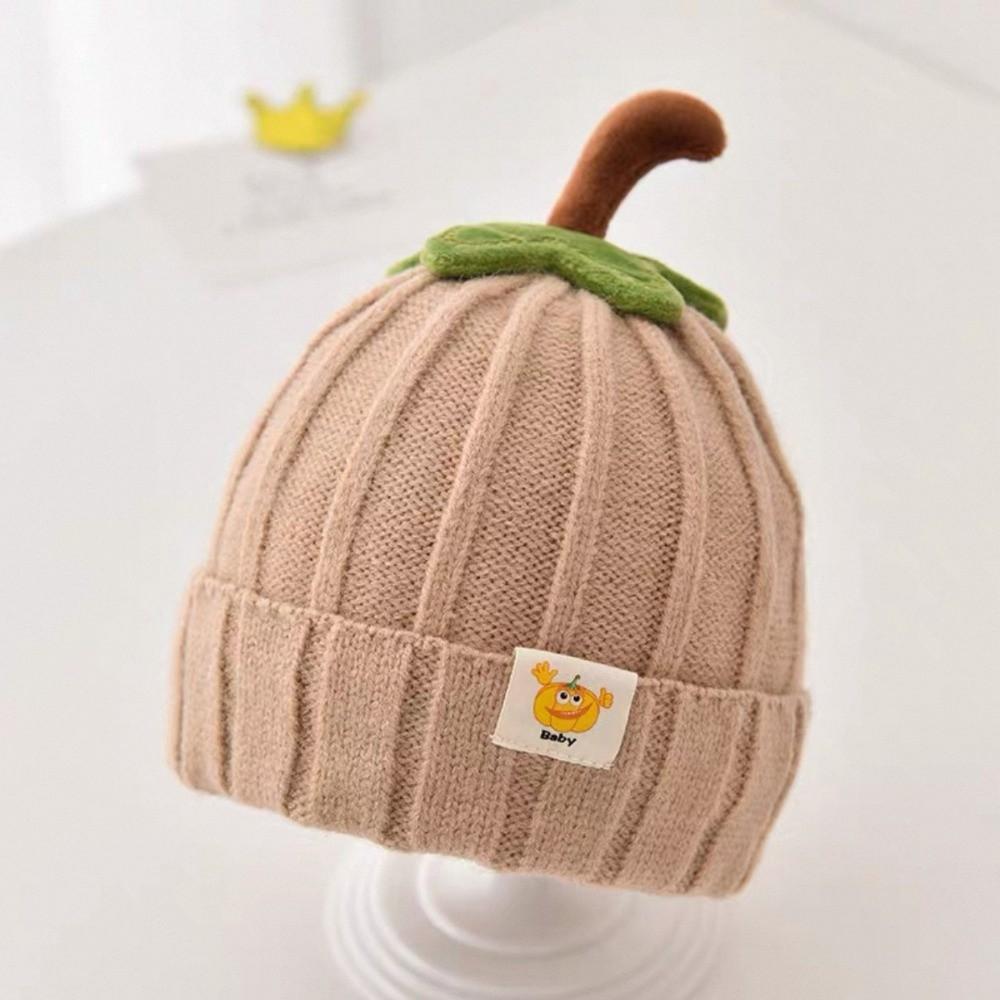 Cartoon Design Pumpkin Toddler Beanie Cuffed Style Infant Cap New Baby Knitted Hat Unisex