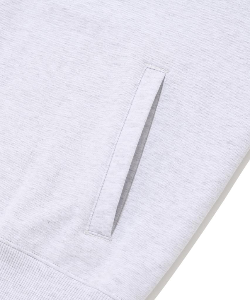 Covernat C Logo Button-Up Hoodie Zip-Up Heather Grey