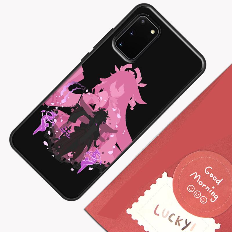 Чехол для телефона Yae Miko Genshin Impact для Samsung Galaxy S25 S26 Ultra S20 S21 S22 S23 S24 Plus S9 S10 S25 FE Защитный корпус