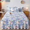 New Princess Printed Double Layers Bed Skirt Non-slip Mattress Cover Home Bedroom Soft Bedspread Bed Skirt Bedsheet Bed Cover