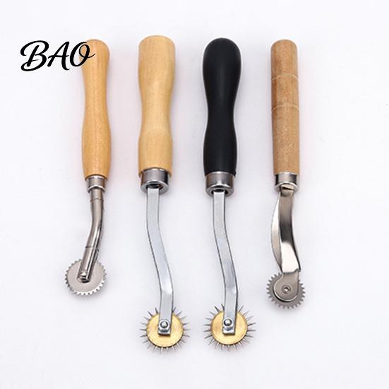 Fabric Tailoring Tools Wooden Handle Sewing Tracing Wheel, 2/3mm Needle Point Wheel for Pattern Making Tool Craft Patterns, Faux Leather Projects,