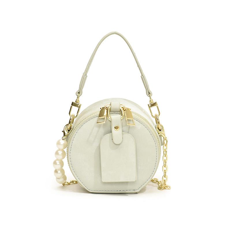 Unisex Pu Mini Circular Bag With Stitching Details For Kids And Toddler Accessories