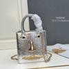 26 trendy new schiap face women's bag plain weave cowhide chain design sense hand-held tote bag
