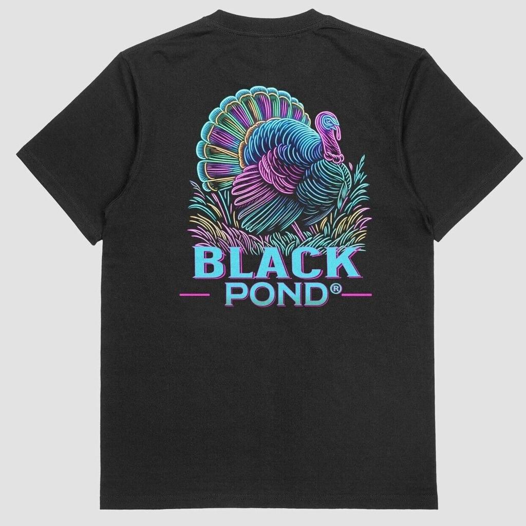 Черная футболка Black Pond Brand для охоты на индейку, унисекс, 100% хлопок, черная