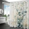 1pc Eucalyptus Leaf Shower Curtain Set with Hooks, HD Printing, Easy to Clean, Hole-free Installation, Bathroom Decoration