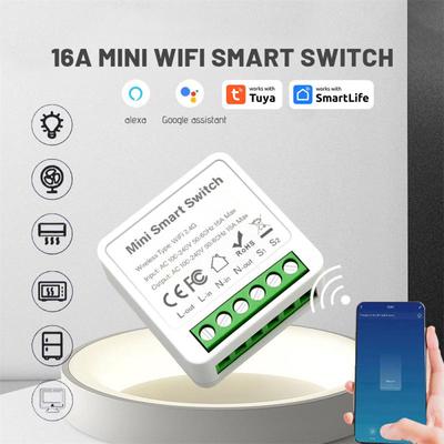 Tuya Wifi/Zigbee 16A Mini Smart Switch 1/2/3/4 Gang Поддержка 2-позиционных переключателей управления для умной жизни Alexa Google Home Yandex Alice