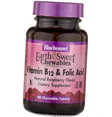 Витамин В12 и Фолиевая Кислота, Vitamin B12 & Folic Acid, 90таб Малина (36393013)
