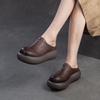 Fashion GKTINOO 2025 Summer New Thick Soled Slippers Genuine Leather Round Toe Versatile Women's Flat Platform Shoes