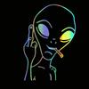 HungMieh Car Stickers Funny Alien Personality Ufo Decals Laser Vinyl Sticker Car 3D Car Styling Decoration 10.3X15cm