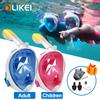 OLIKEI Детская маска для подводного плавания на все лицо, противотуманные герметичные подводные очки, маска для плавания, безопасное дыхание, маска для подводного плавания для детей и взрослых