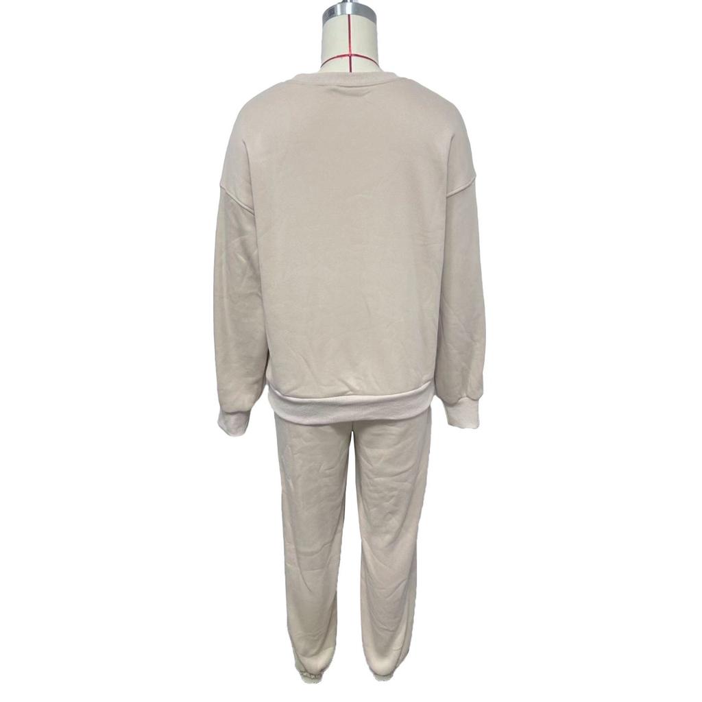 BITCED Женский повседневный модный толстый костюм с принтом плюс флисовая толстовка с длинными рукавами, брюки, костюм