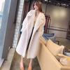 New autumn and winter Iceland imitation cashmere long coat teddy bear imitation fur coat women's black peach powder
