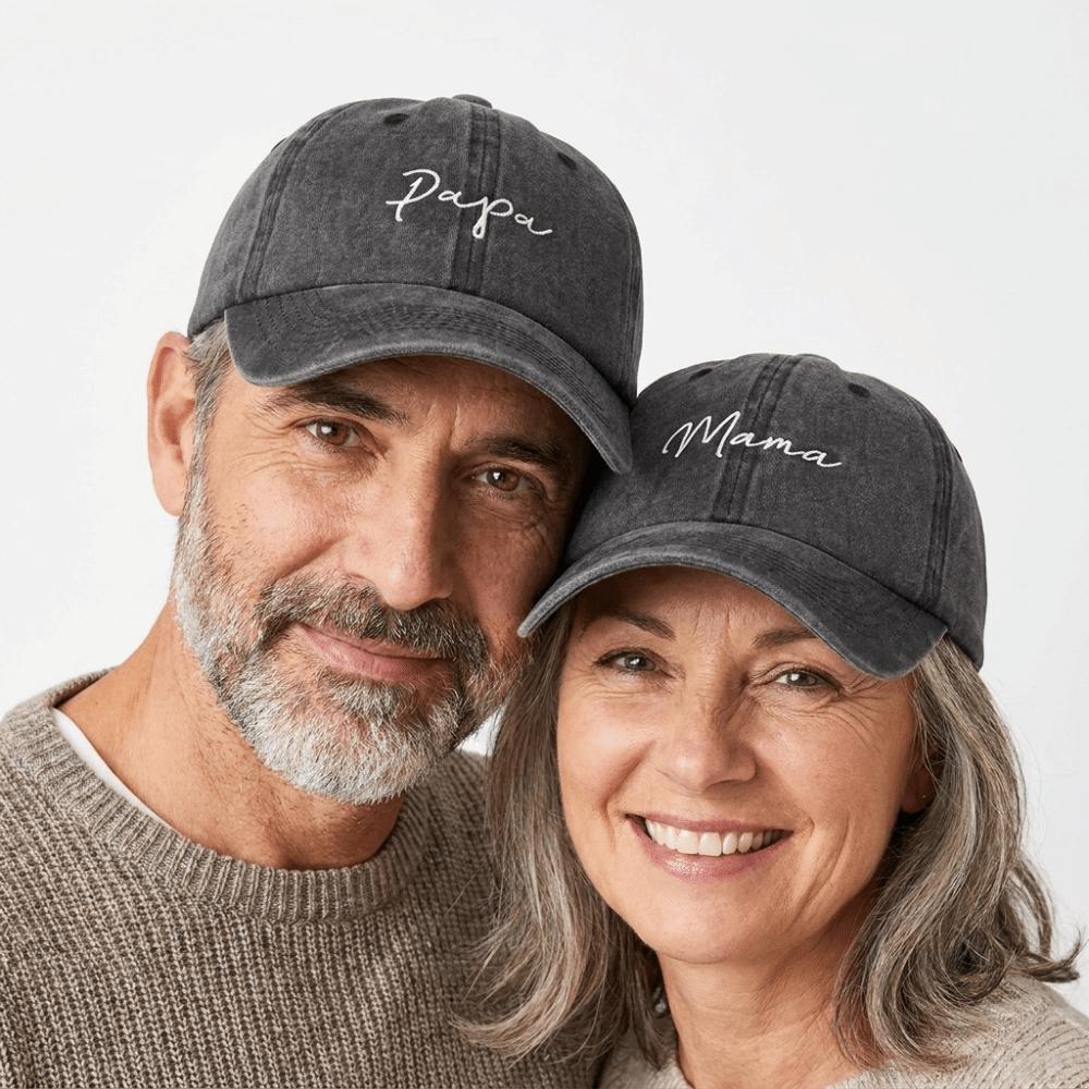 Vintage Parents Couple Baseball Hats Washed Cotton Baseball Cap Fashion Dad Hat Gift