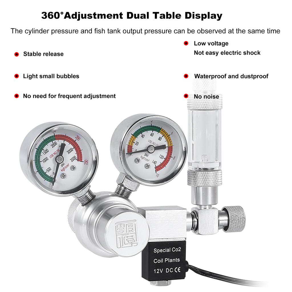 CO2 Pressure Relief Dispenser Water Regulator for Aquarium Regulator