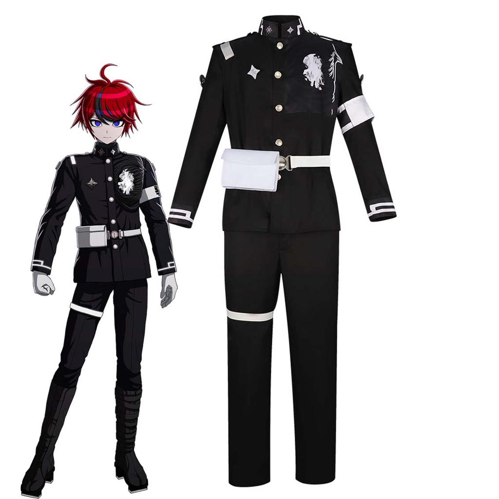 Halloween Party the Hundred Line Sumino Takumi Cosplay Battle Uniform Costume or Red Wig GAHC-054