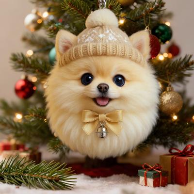 Yousheng Зимний Акриловый Кот Подвесное Украшение Новогодняя Елка Вязаная Шапка Котенок Собака Кролик Еж Подвесной Орнамент Подвеска Животное