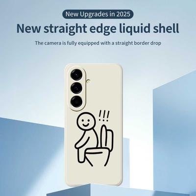 Чехол для Samsung Galaxy A56 5G с принтом узора Stickman Toilet, с прямыми краями, задняя крышка из ТПУ для телефона
