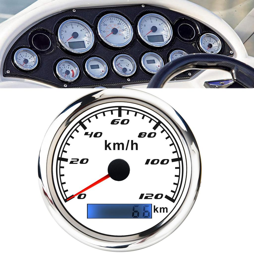 Универсальный спидометр 12В/24В Одометр 85мм 120км/ч ЖК-дисплей Часомер Тахометр Подсветка Для Морского Транспорта Автомобиля Мотоцикла