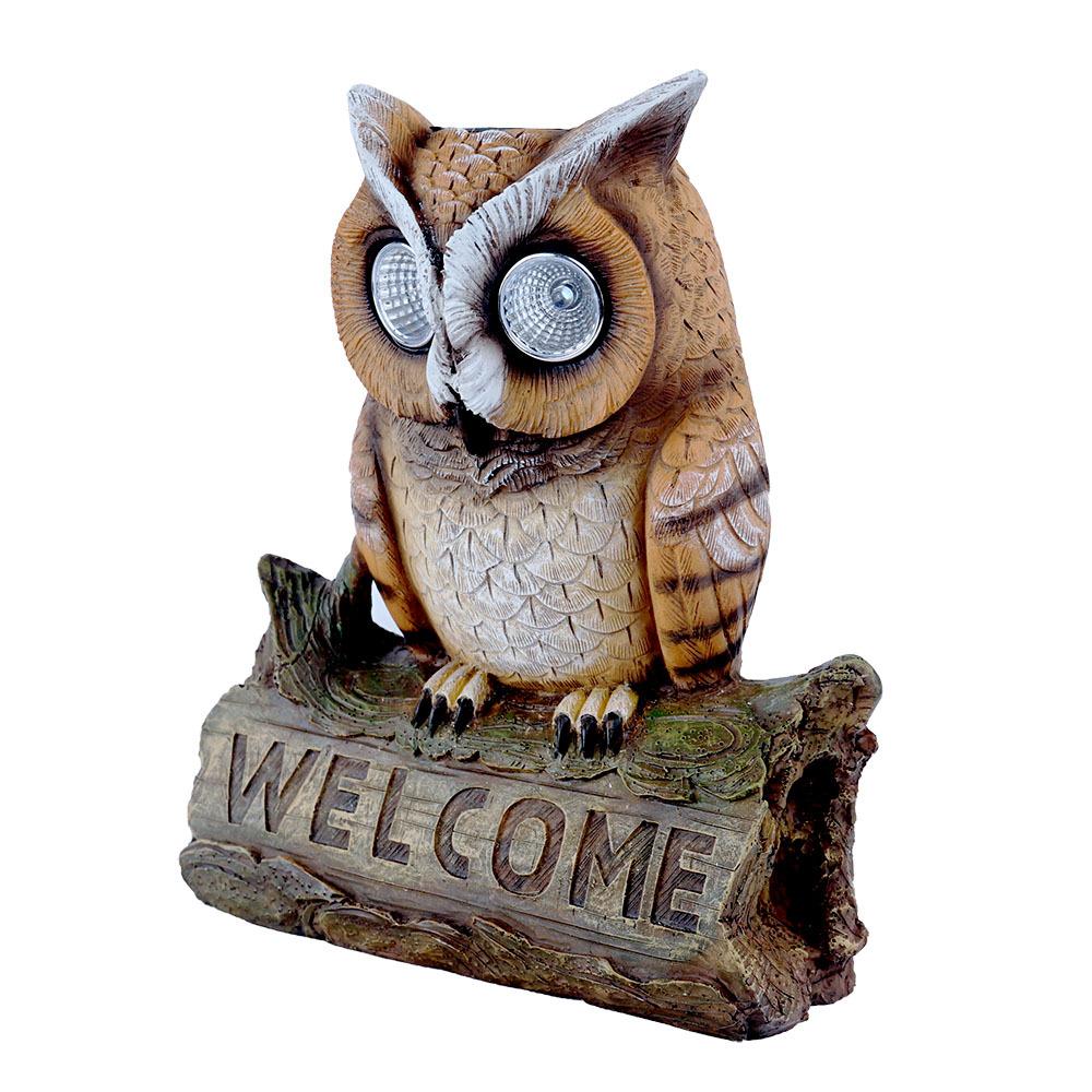Retro Store Door Sign Hanging Welcome To Owl Decoration Courtyard Solar Lighting Landscaping Decoration Ornaments