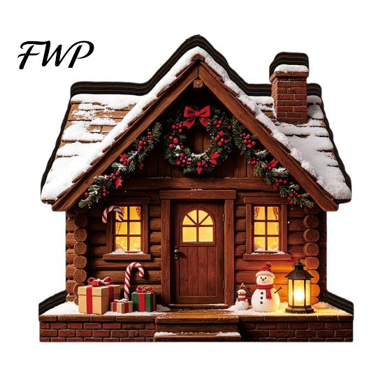 Seasonal Party Supplies Christmas Glowing House Ornament, LED Wooden Tabletop Decor for Durable Decorative Accents Holiday Village Display,