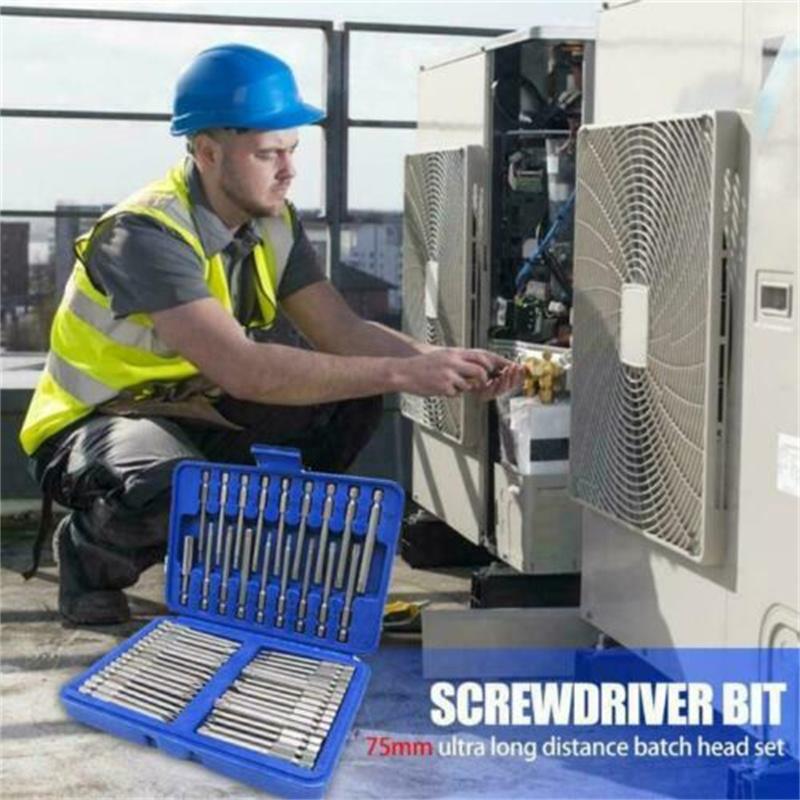 50 шт., удлиненные безопасные сверла, портативные шестигранные плоские отвертки со звездой, набор бит с прочной коробкой