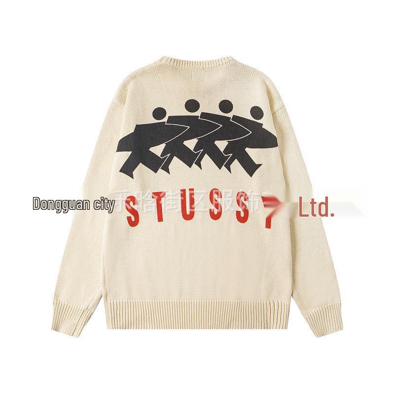 European-American Autumn 2026 Retro Waffle Knit Logo T-Shirt