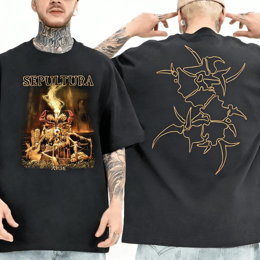 Летняя футболка Sepultura 2026 1991 Flogging Metal Death Metal Slot Metal Футболка Топ Унисекс С круглым вырезом С коротким рукавом Футболки Топы