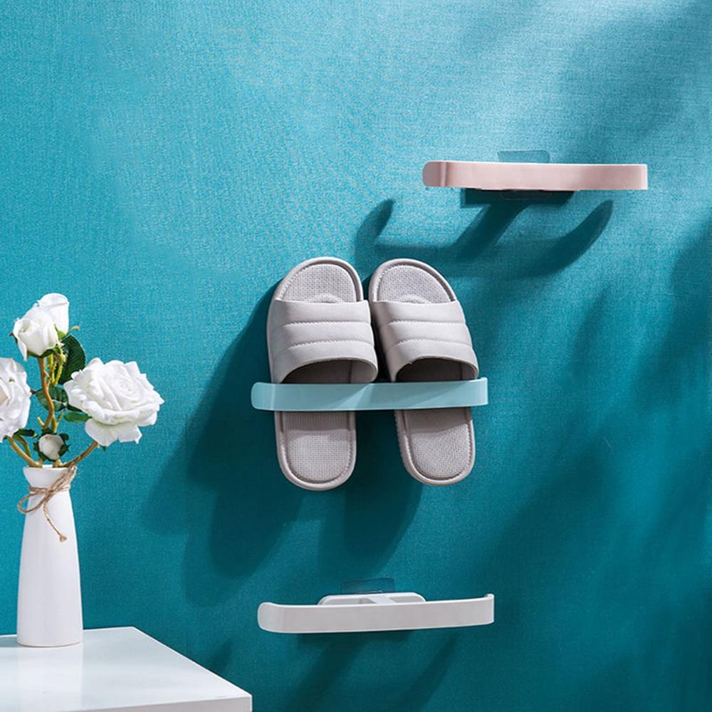 Self Adhesive Bathroom Shelf Holders Hanging Shoe Rack Slippers Hanger Shoe Organizer Storage Box