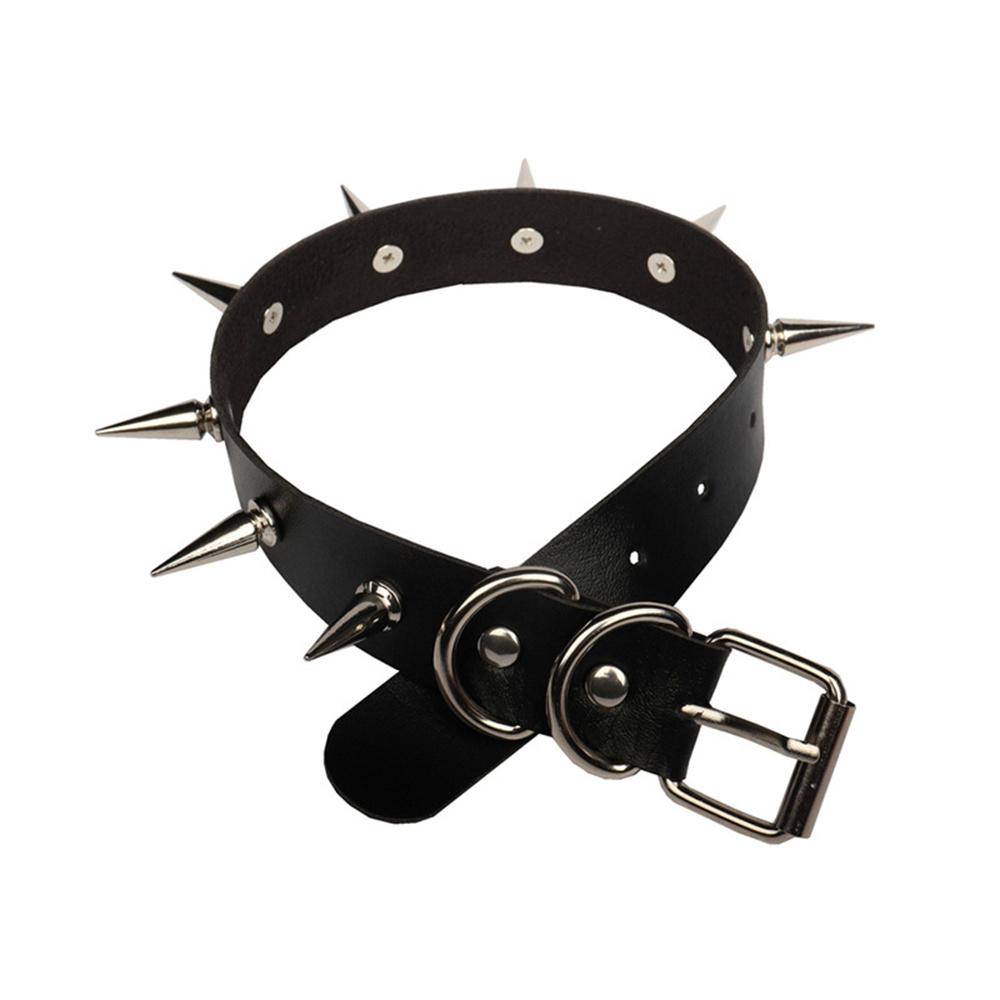 2025 New Punk Spike Rivet Collar Necklace Female Women Leather Metal Studded Chock Necklace Pendant Goth Jewelry Gothic