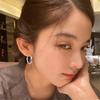 Hoop Earrings Women Fashion Plating Alloy Golden Silver Round Ear Stud Party Jewelry Gift