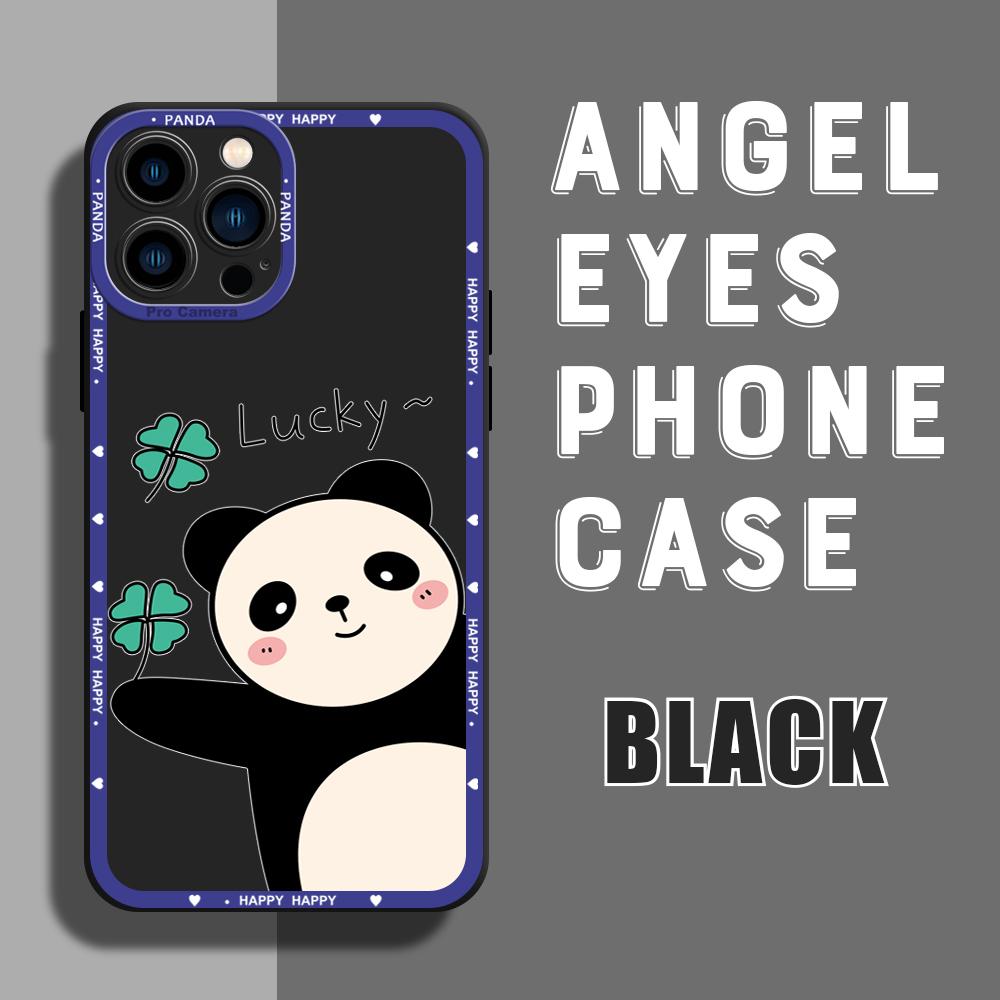 For iPhone 16 15 14 Pro Max Redmi Note 13 12 Pro Samsung S25 S24 Ultra A13 A14 A15 A16 Full Camera Protect Soft Silicone Panda Pattern Casing