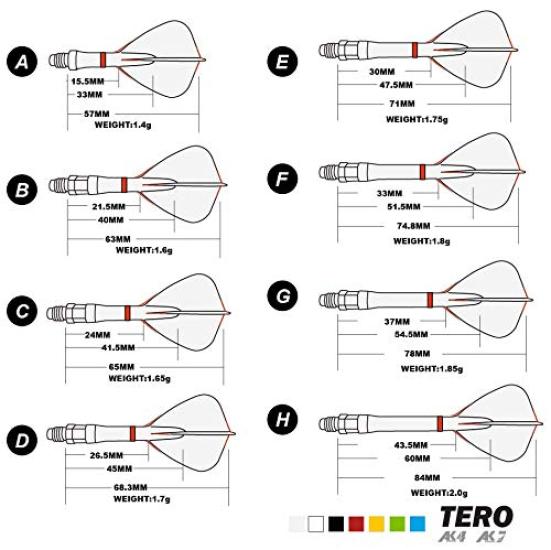 CUESOUL TERO System AK7 Darts Shaft Telescopic Built-in, 4pcs L-43.5mm (CS-AK7+L9)