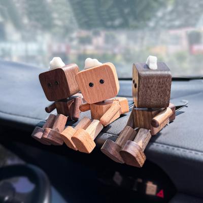 Деревянная фигурка человечка с качающимися ногами, автомобильный аромадиффузор, изделие ручной работы, деревянный предмет искусства, декор для автомобиля