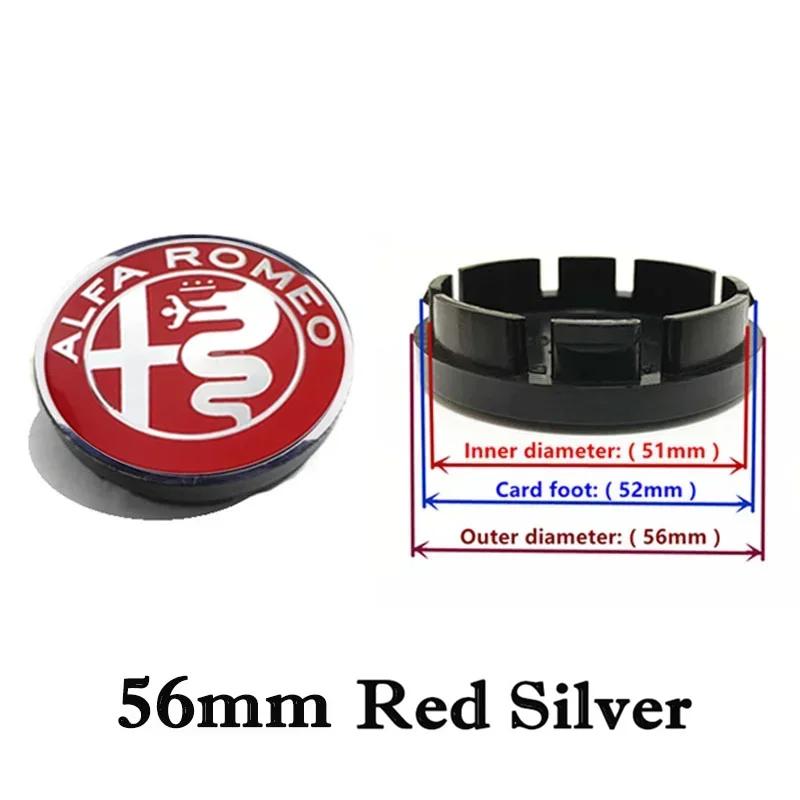 4pcs 50mm 56mm 60mm Alfa Romeo Rim Dust-Proof Cover Sticker Car Styling Accessorie Wheel Center Hub Caps Badge Logo Emblem Decal