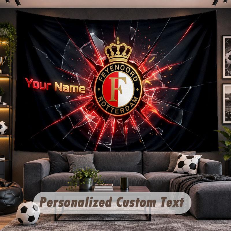Wall Hanging Tapestry Custom NameFeyenoord Pattern Personalized Printed Fabric Wall Decor