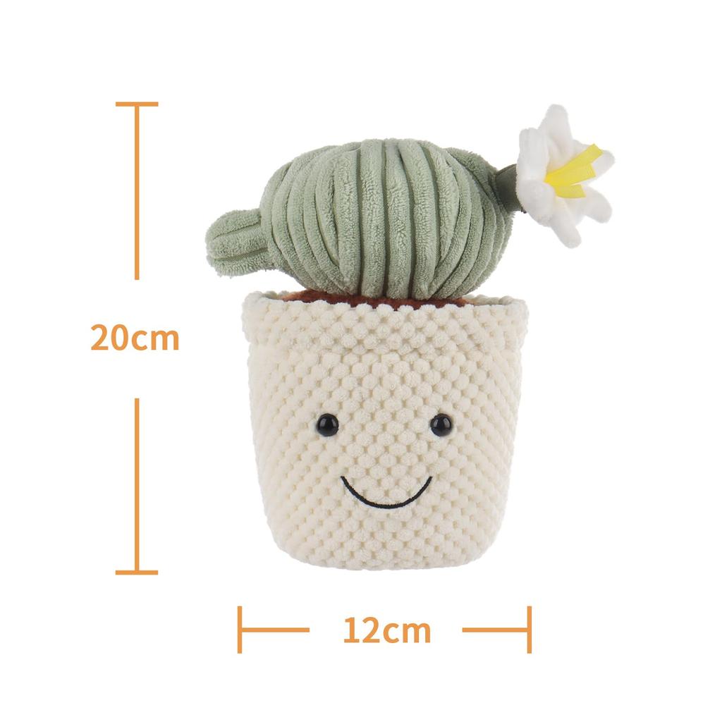 Apricot Lamb Potted Cactus Ball Stuffed Animal for Soft and Cute Plush Toy for Babies and 23cm Plush Potted Cactus Ball Children, Boys,