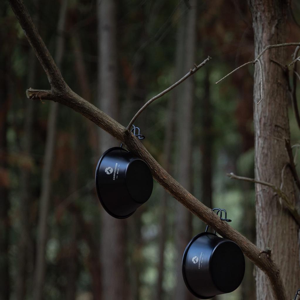 CAMPING MOON Sierra Cup, Black, Stainless Steel, 310ml, Set of 2, BKS-220-2P