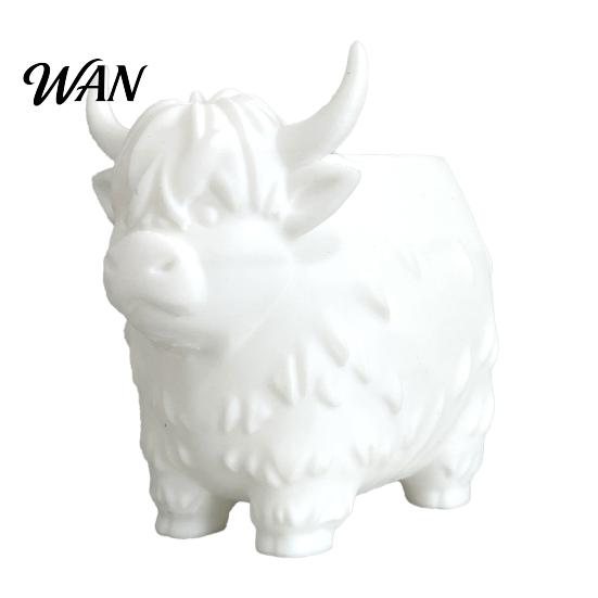 Nordic Style Flower Pot Highland Cow Planter, Large Diameter Pot, 3D Yak Planter Shape PLA Desktop Home Decor Log Cabin