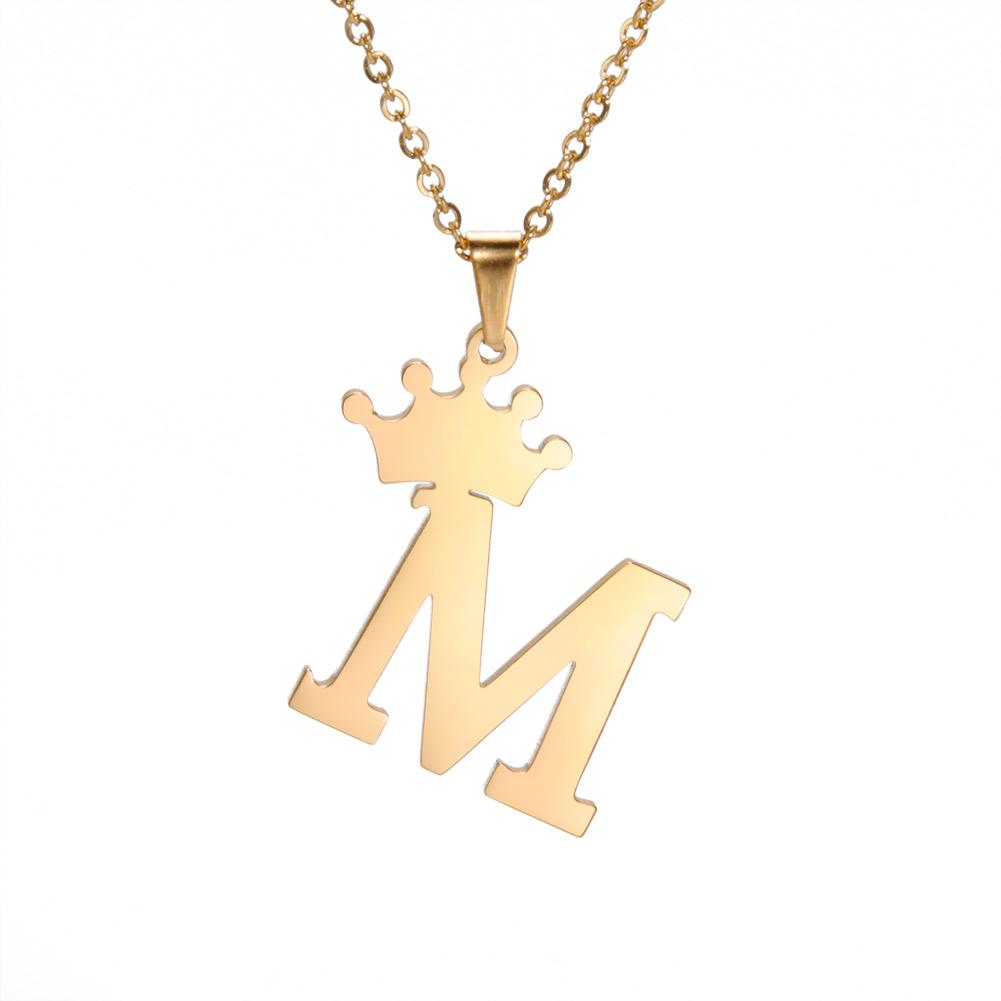 Cazador 26 Initial Letter Necklace With Crown Stainless Steel Gold Color Alphabet Pendant Necklaces 2026 Trend Jewelry Wholesale