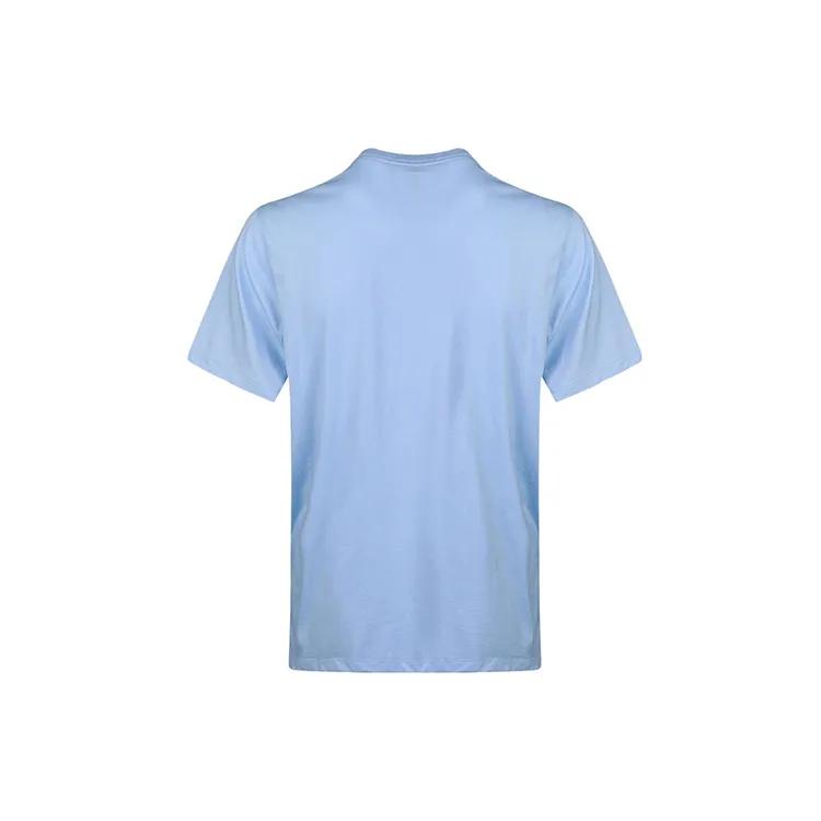 Nike T Shirts Men's Blue Crew Neck Moderate Straight Fit (Unisex) T-Shirts DC2716 571