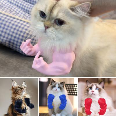 Костюм кота-мускула руки, 3D-печать, смешная кошачья шея-рука с мышцами, игрушка-пародия для питомца, подвесная рука, принадлежности для вечеринки по случаю дня рождения котенка