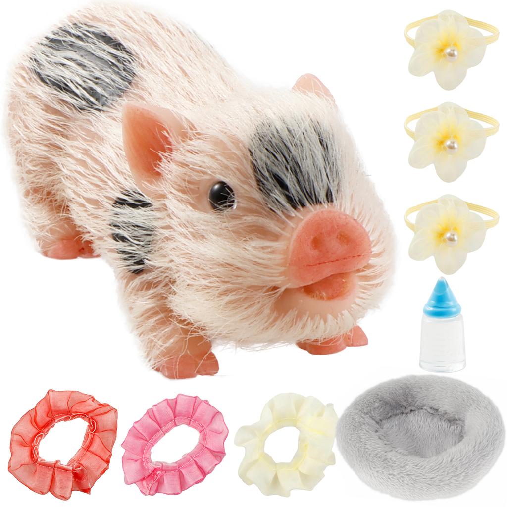 5-inch silicone mini pig soft and realistic hand feel fun decoration silicone pig doll children's gift