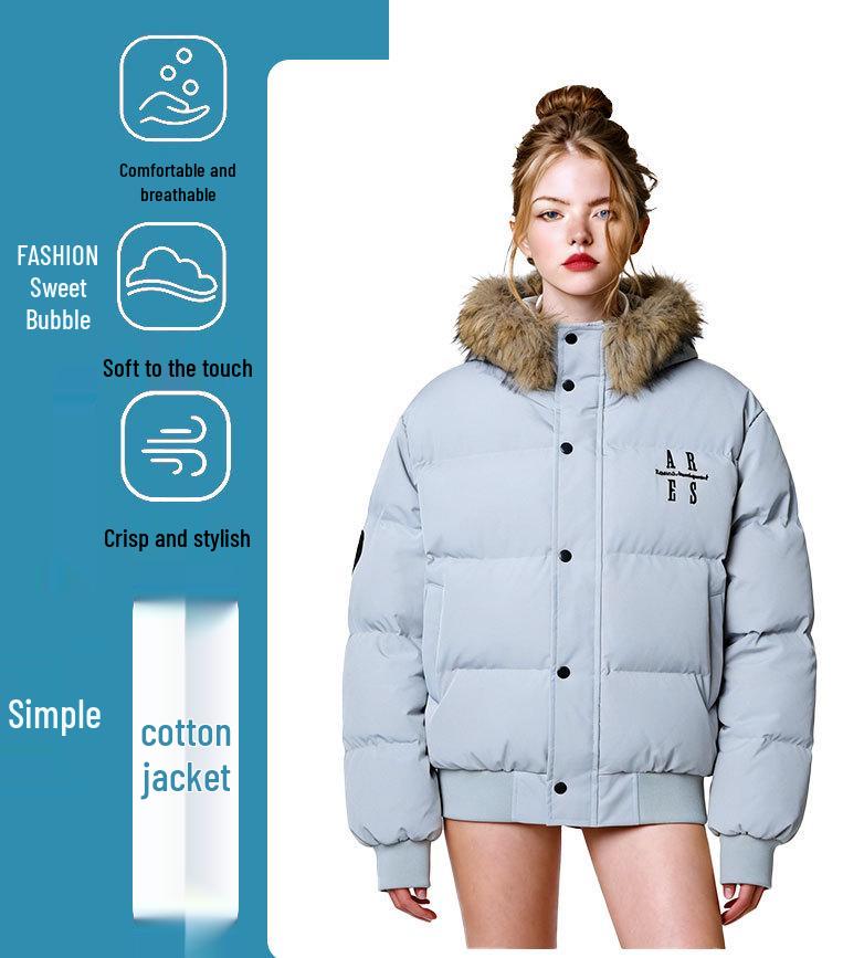 Мужское зимнее пальто ARES в стиле ретро с вышивкой и съемным меховым воротником