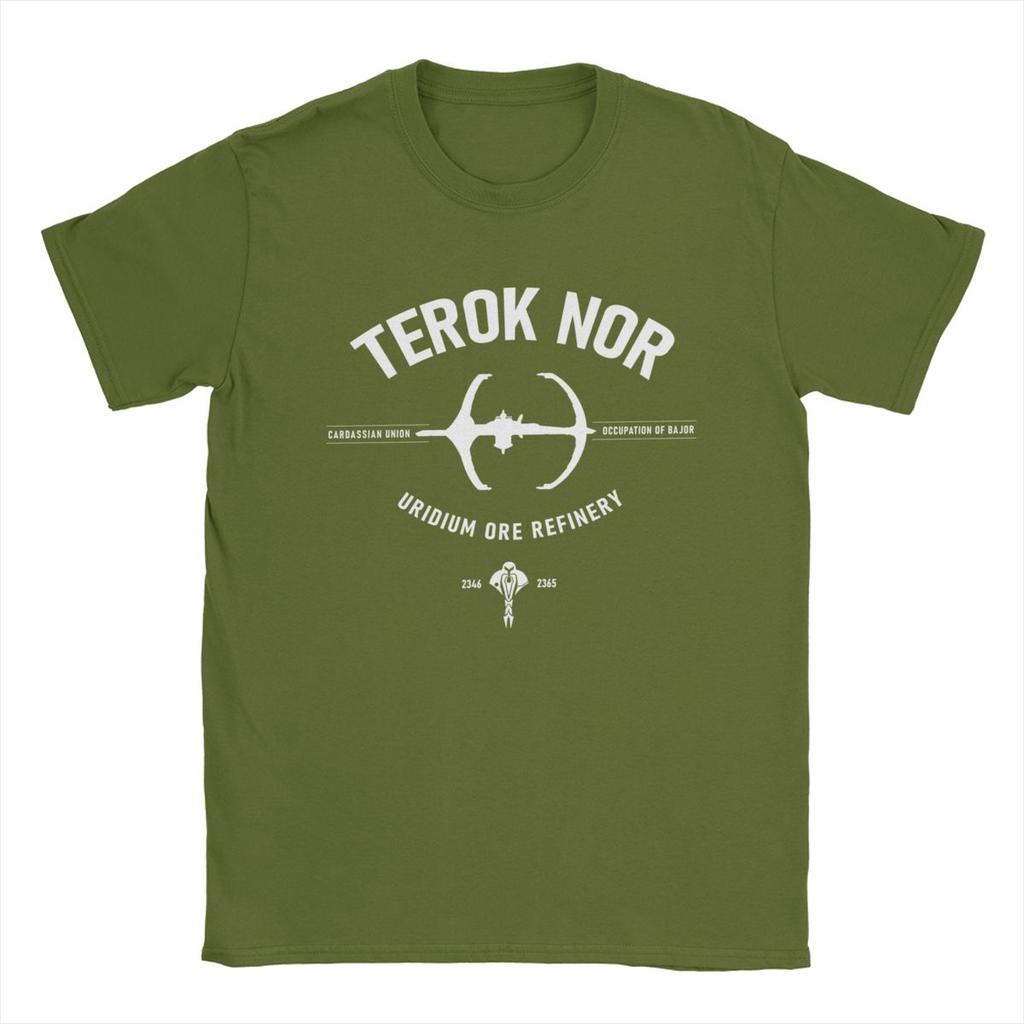 Мужские футболки Stars Treks Deep Space Nine Terok Nor, 100% хлопок, винтажные футболки с коротким рукавом и круглым вырезом, размеры 4XL, 5XL