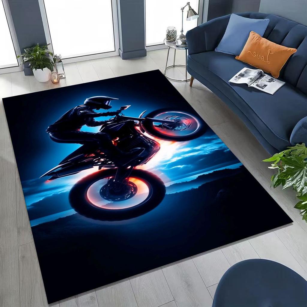 Персонализированный коврик с рисунком мотоциклиста для спальни, гостиной, дивана, дома, придверный коврик, декор, большой детский нескользящий коврик для пола