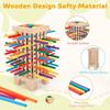 Деревянная игра Монтессори: 42 цветных палочки и кубика с башней для пиццы